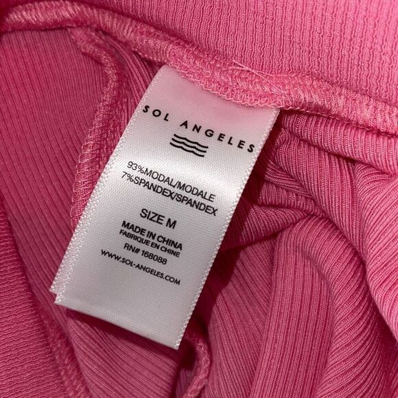 SOL ANGELES RIB WIDE LEGGED PANT Punk Pink Size Medium NWT‎ - Picture 9 of 11